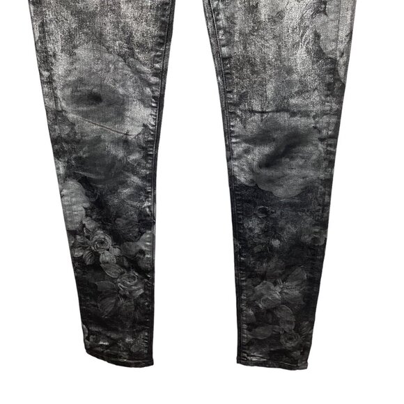 Juicy Couture Women's Skinny‎ Jeans Size 28 Metallic Floral Print Low-Rise - Picture 6 of 11